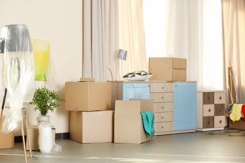 Business storage area used for organized inventory and supplies