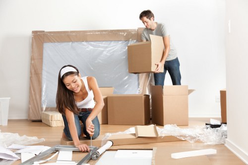 Flat removals planning in Goddington with moving boxes and apartment access