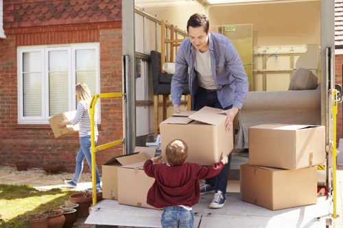 Professional movers assisting with a Goddington relocation
