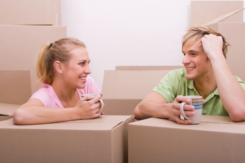 Office removals planning in Goddington with boxes and workspace setup